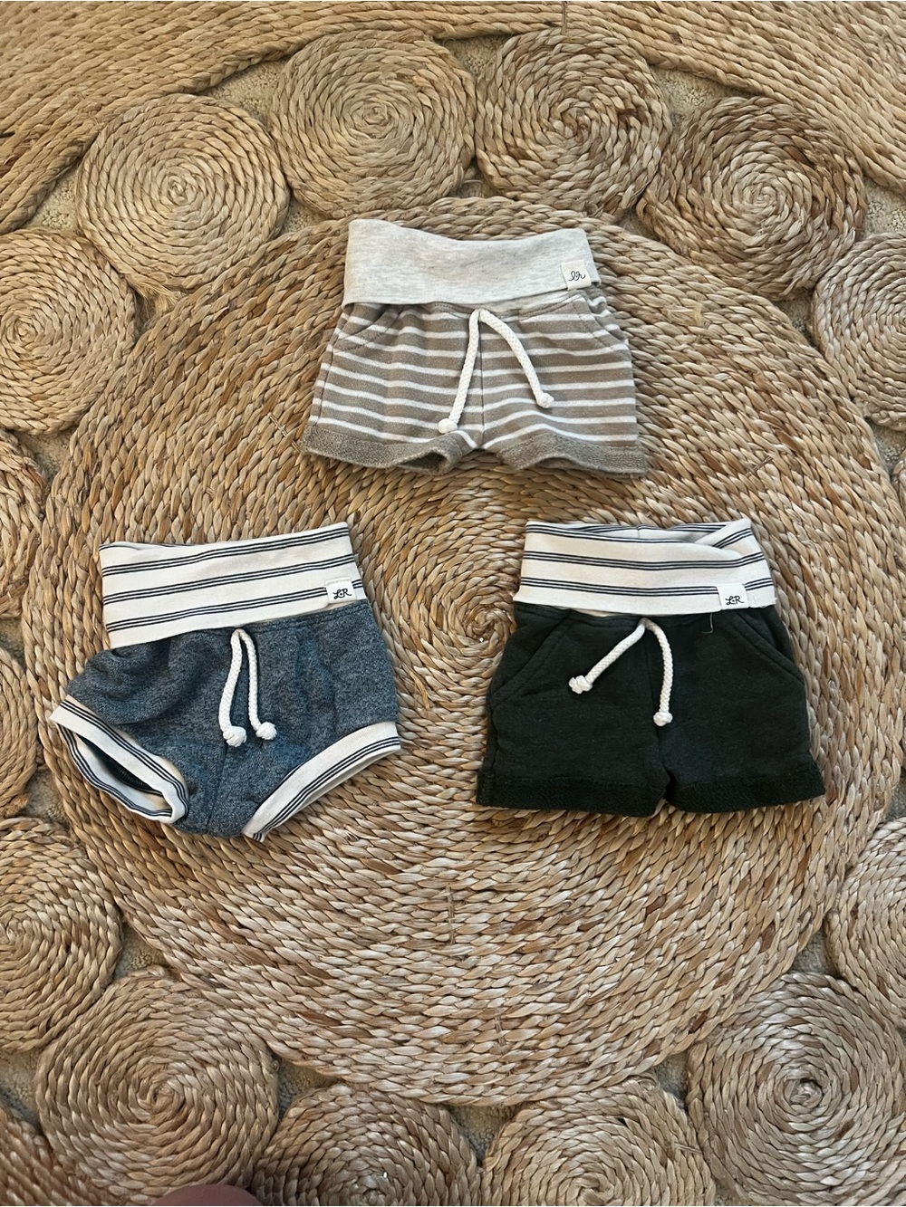 Little Road Co 0-3 months- Neutral Stripe, Heather Blue, Green